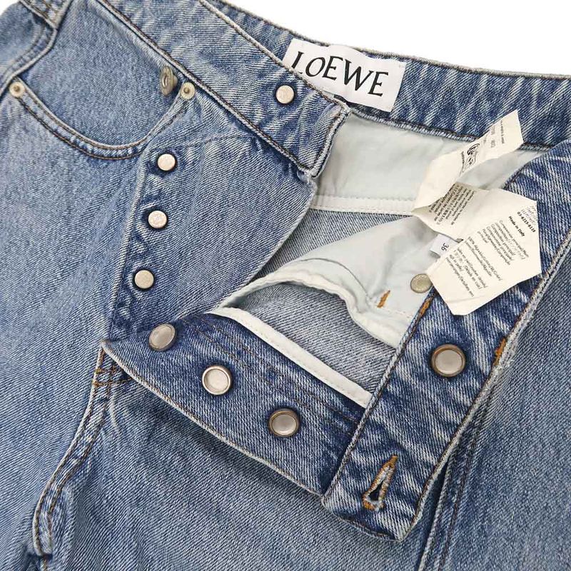 Loewe Denim Pants S359y11xc4 Size 36 Light Blue Series Roll Up Ladies