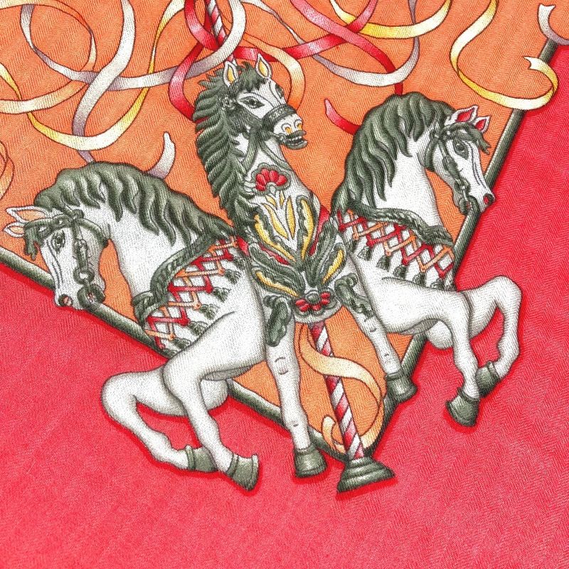 Hermes Scarf Carrégien 140 Carrégien 140 Cashmere Orange