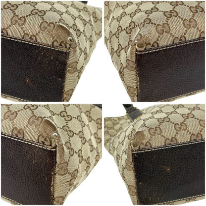 Gucci Mini Tote Handbag Brown GG Canvas Leather Gold Hardware