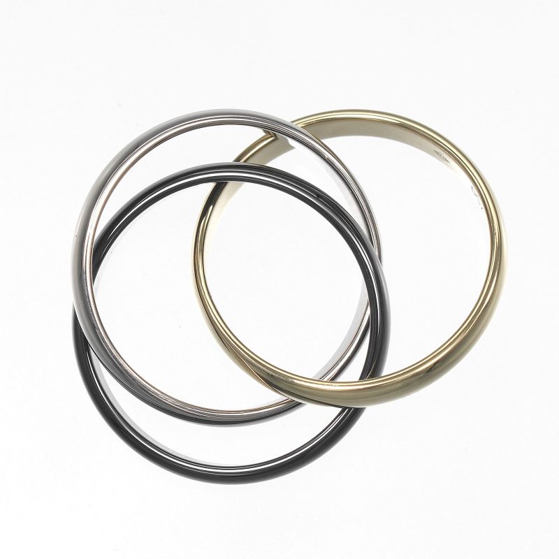 Cartier Trinity 2.8mm (0.11in) Band 18K Yellow Gold X 18K White Gold X Ceramic