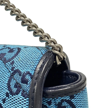 Gucci Shoulder Bag GG Marmont Quilted Leather Super Mini Bag 476433 Blue And
