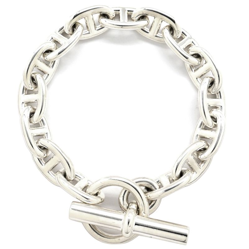 Hermes Bracelet Chaine D'ancre MM Silver 925 Silver 15 Frames Star Ring Silver