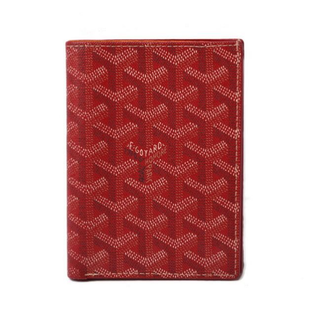 Goyard Wallet Goyard Fold Wallet Card Case Herringbone Red