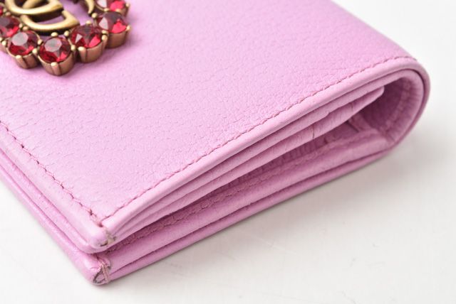 Unused Gucci Mini Wallet Coin Case Fold Wallet 499783 GG Marmont Rhinestone
