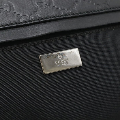 Gucci GG Supreme Monogram Waist Bag Belt Bag Pouch Mens Black Leather