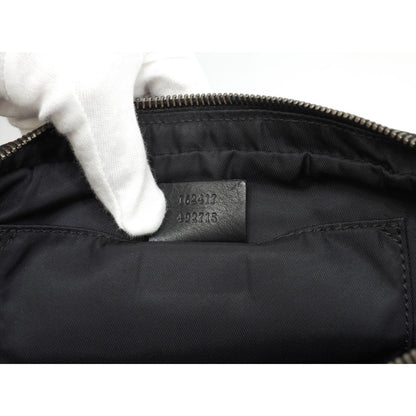 Gucci GG Supreme Monogram Waist Bag Belt Bag Pouch Mens Black Leather