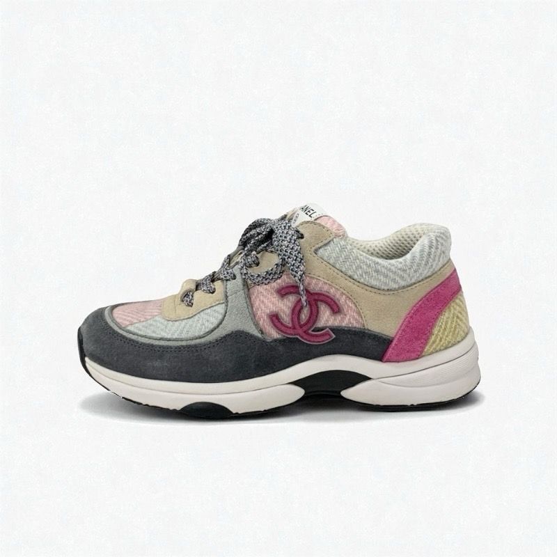 Chanel Sneakers Shoes Fabric Suede Multicolor Here Mark