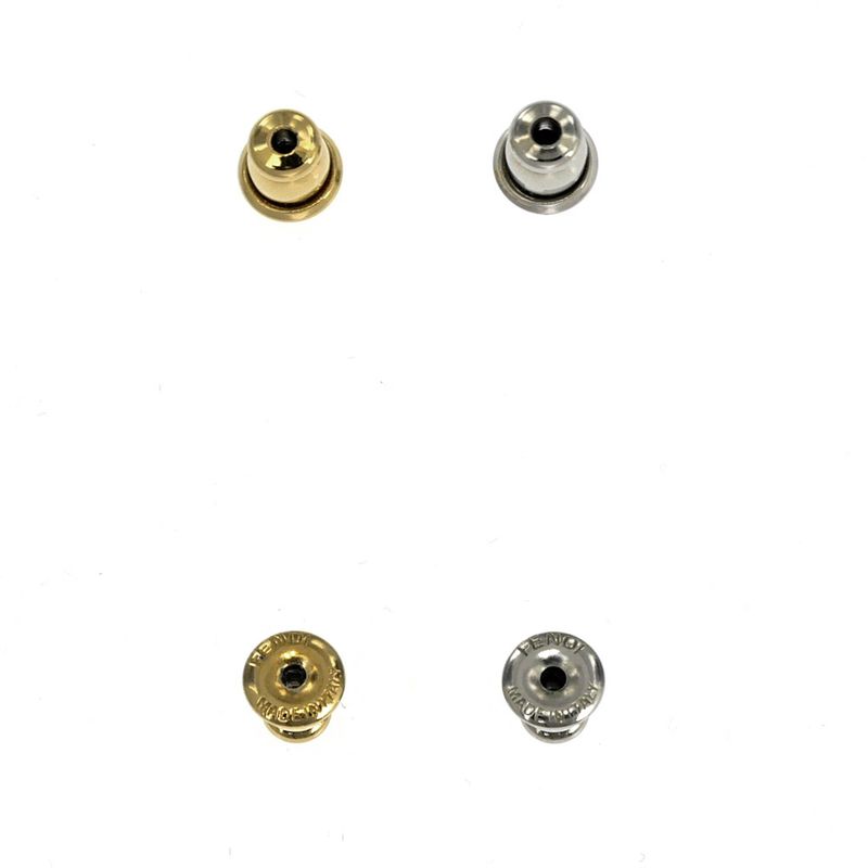 Fendi Zucca FF Logo Earrings Gold Color Silver Color Rhinestone