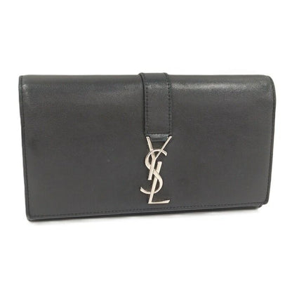 Yves Saint Laurent Bifold Long Wallet Leather Black 414567