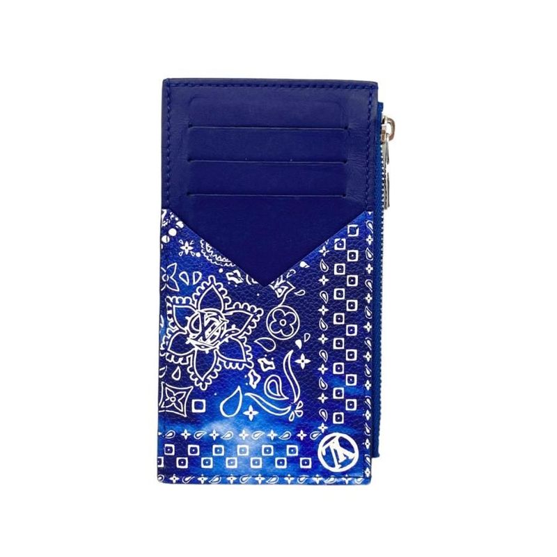 Louis Vuitton Coin Card Holder M81432 Monogram Bandana Blue White Louis Vuitton