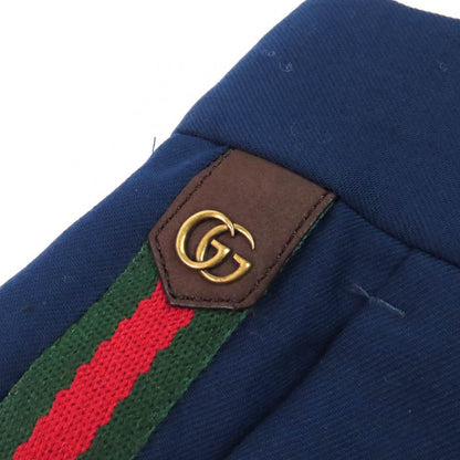 Gucci 698813 Wool Mohair GG Marmont Webline Slacks Pants Blue 46 Made In Italy