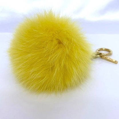 Fendi Bag Charm Ec20971 Yellow Excellent Condition Fur GP