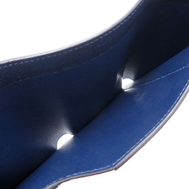 Hermes Trifold Chevre Navy Wallet