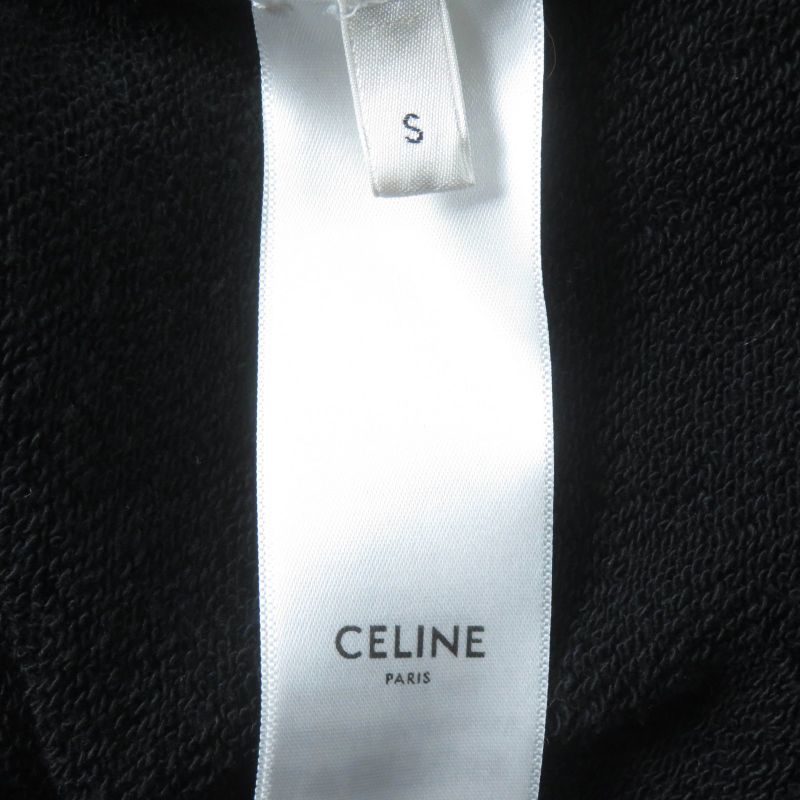 Celine 24SS 2y70f6700q 100% Cotton Cracked Cotton Fleece Oversized Hoodie Black