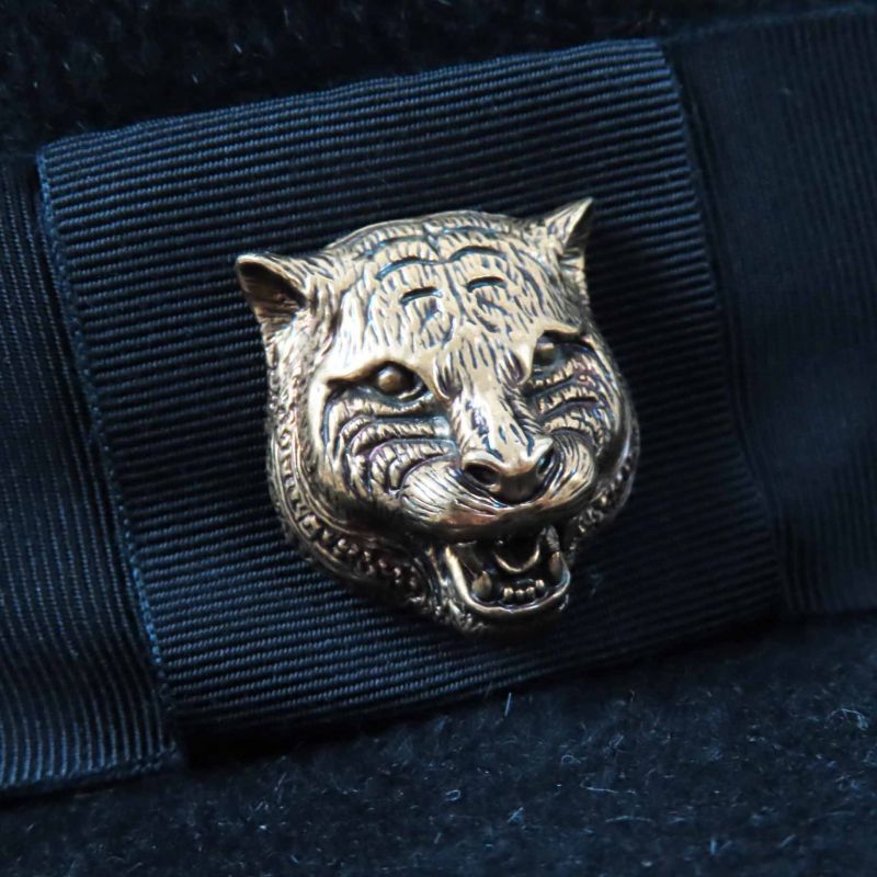 Gucci 444015 Taiga Rabbit Felt Hat Black S Women's