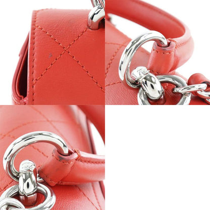 Chanel Chain Shoulder Matelasse 2WAY Calf Red Ladies Shoulder Bag