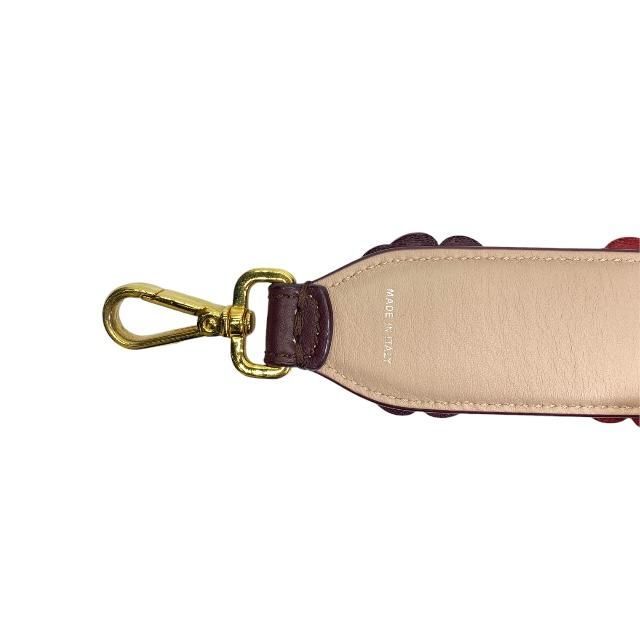 Fendi Strap You Shoulder Strap Small Flower Motif Studded Leather Purple