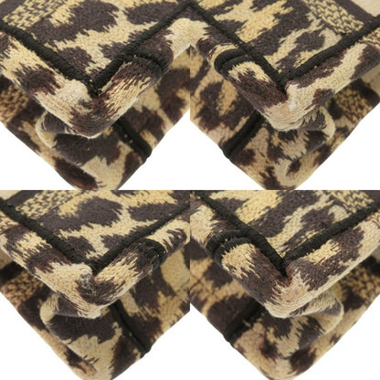 Christian Dior Book Tote Mini Leopard Canvas Beige Handbag 0760 Christian Dior