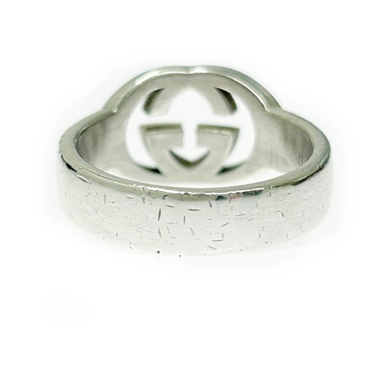 Gucci Silver Interlocking G Ring 5.2g 925 Engraved 365550 Ring