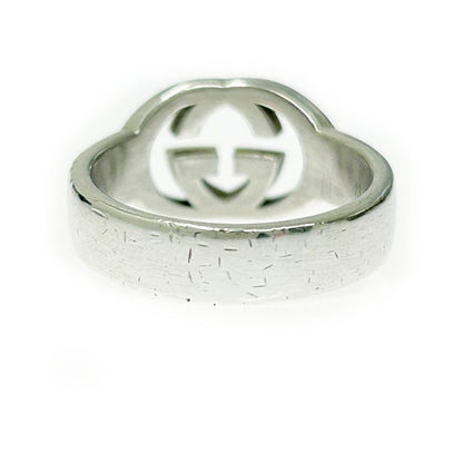 Gucci Silver Interlocking G Ring 5.2g 925 Engraved 365550 Ring