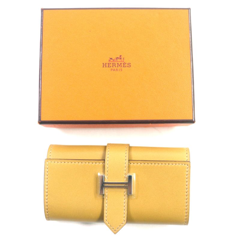 Hermes Bearn Craft Silver Hardware 6-ribbon Box Calf Leather Key Case L