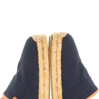 Hermes Canvas And Leather Espadrilles Women's 34 Navy Made In Spain