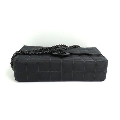 Chanel Vintage New Travel Line All Black Chain Shoulder Bag Black
