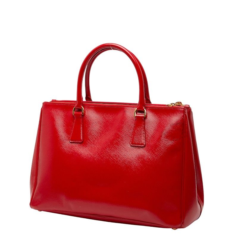 Prada Triangle Logo Plated Galleria Handbag Shoulder Bag 2WAY Bn2274 Red