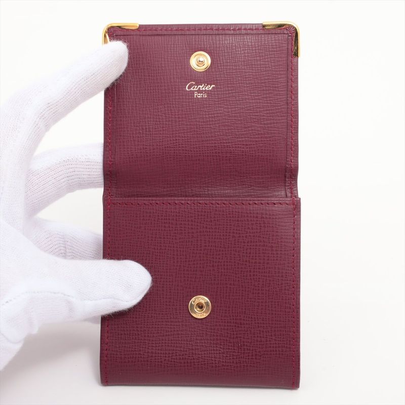 Cartier Must Line Leather Coin Case Bordeaux Made In Spain