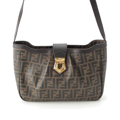 Fendi Zucca FF Logo Shoulder Bag 8bt209 Brown