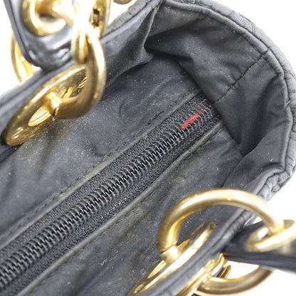 [dior] Christian Dior Lady Dior Canage 2WAY Shoulder Nylon Black Ladies Handbag