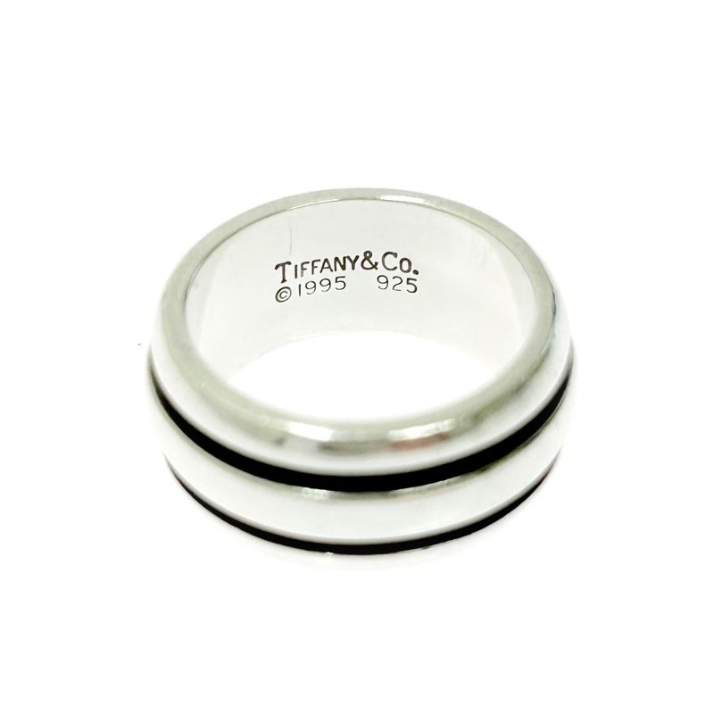 Tiffany & Co Silver Grooved Double Line Ring 9.4g 925 Engraved 434280 Ring
