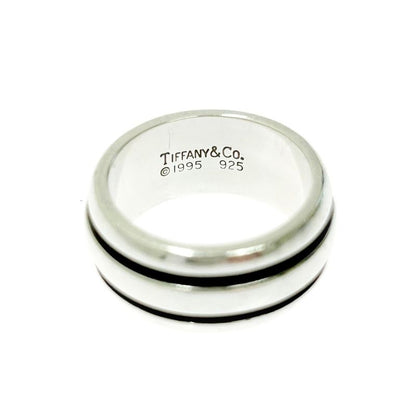 Tiffany & Co Silver Grooved Double Line Ring 9.4g 925 Engraved 434280 Ring