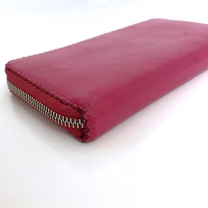 Loewe Round Zipper Long Wallet Pink Red Anagram Wallet