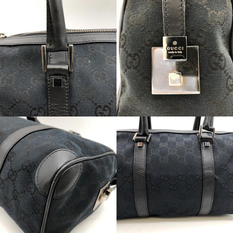 Gucci 0851 GG Canvas Handbag Mini Boston Black Ladies Men  Gift Fashion