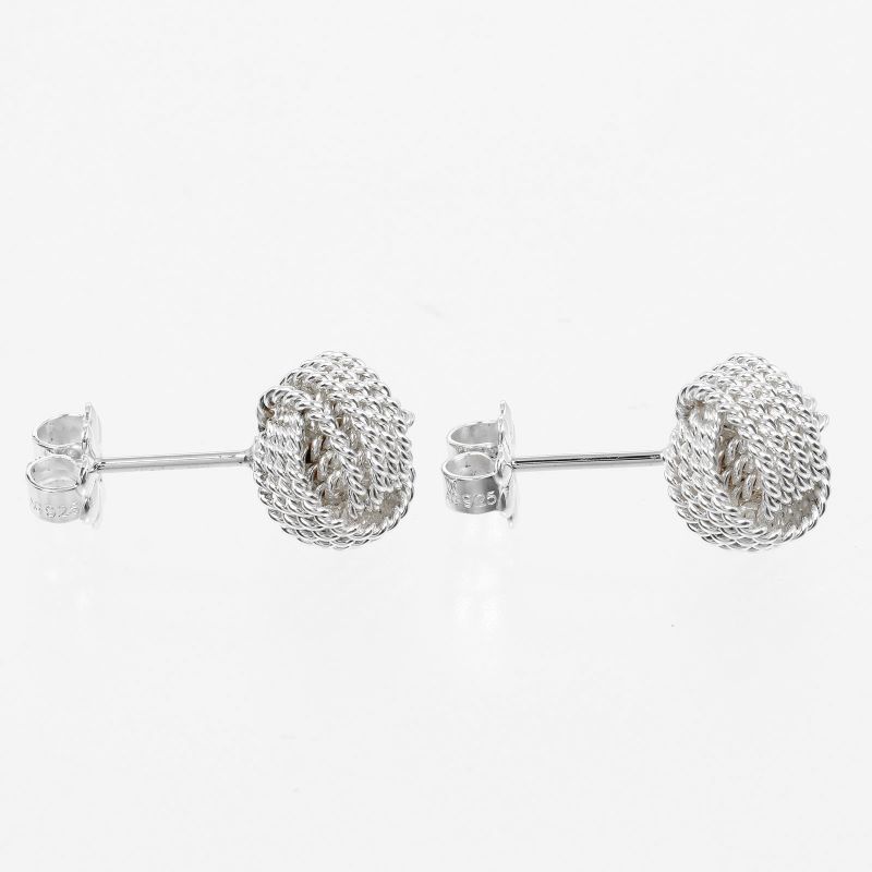 Tiffany & Co Mesh Knot 925 Silver Ladies 2.8g Earrings