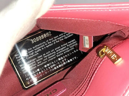 Chanel Top Handle Chain Shoulder Bag Leather Pink