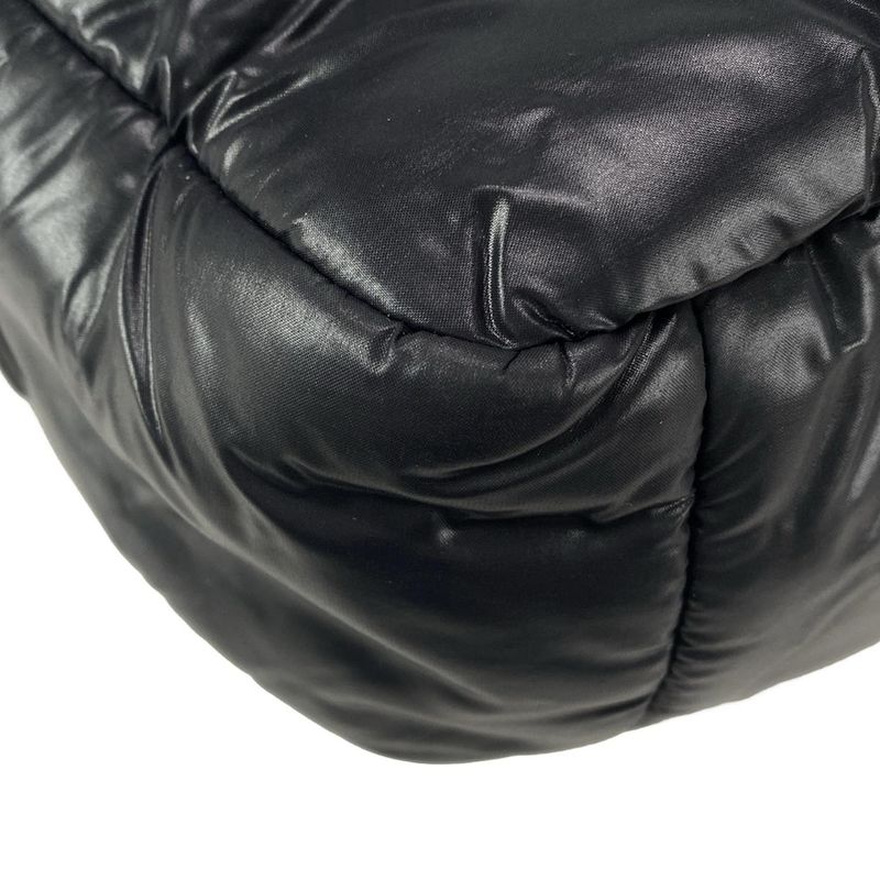 Chanel Shoulder Bag Coco Cocoon A48616 Black Silver Hardware Leather