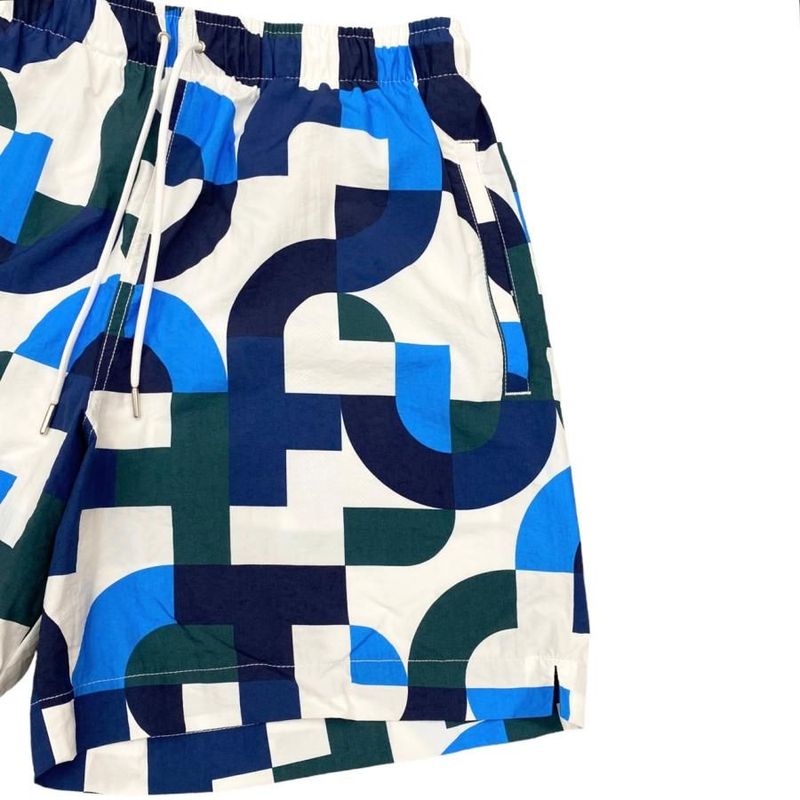 Hermes Half Pants Swim Trunks Size S Total White Blue Green Hermes
