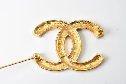 Chanel Brooch Pin Brooch Coco Mark Rhinestone Gold
