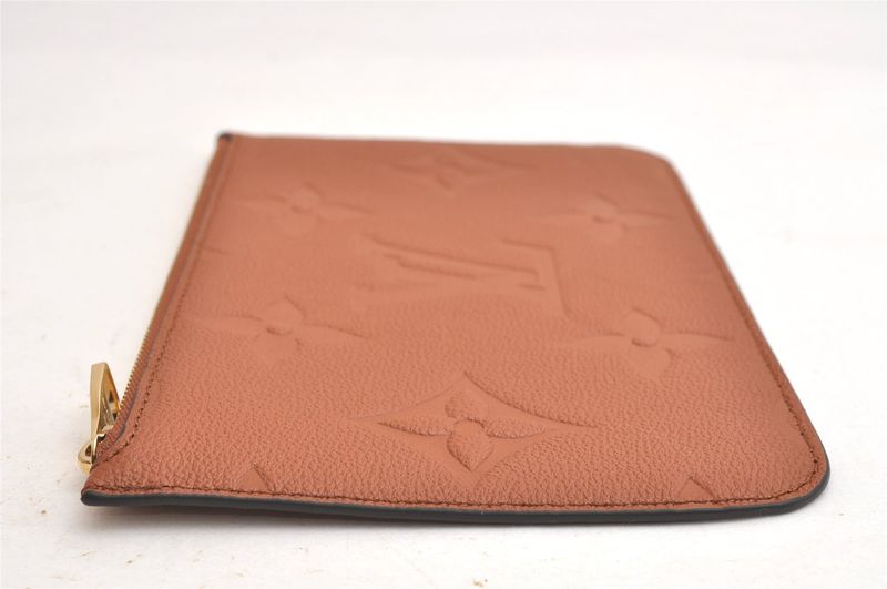 Louis Vuitton Monogram Empreinte Neverfull Pouch Wallet Brown LV 3394n