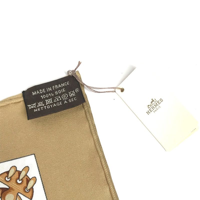 Hermes Scarf Carré 90 Carré 90 Silk Beige