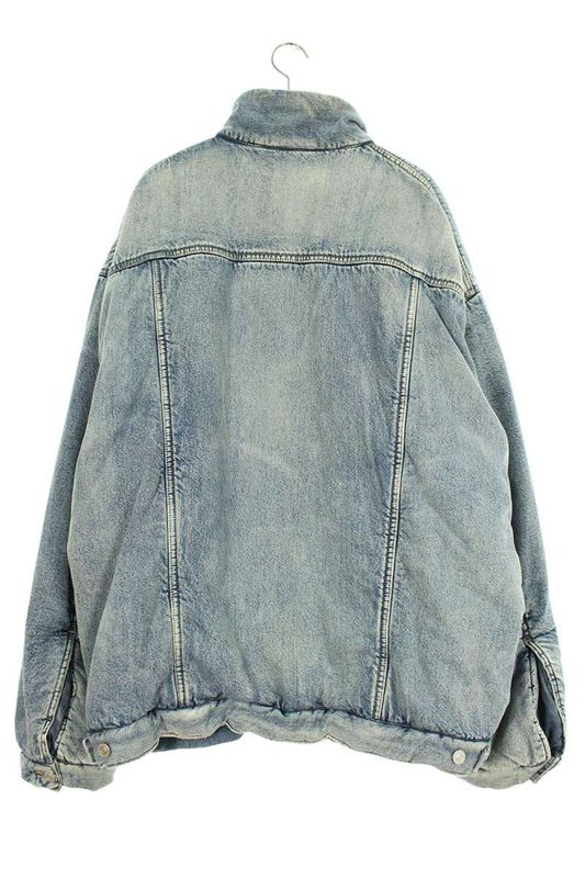 Balenciaga 22AW 681689 Tjw92 Oversized Padded Denim Jacket Men's 44