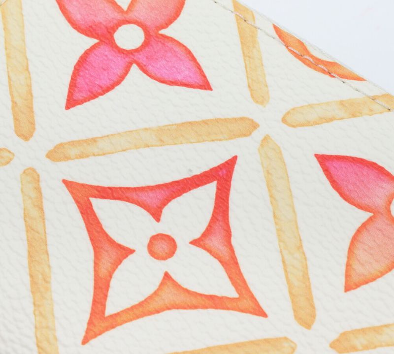 Louis Vuitton Coin Case Monogram Tile Coral Zippy Coin Purse M83658