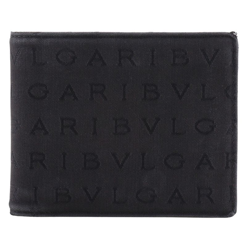 Bvlgari Logomania Wallet Canvas Black Men's Bifold Wallet