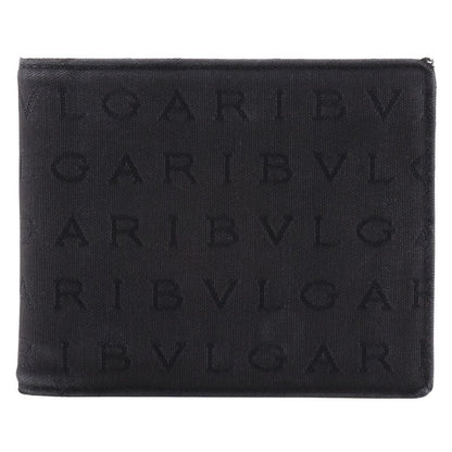 Bvlgari Logomania Wallet Canvas Black Men's Bifold Wallet