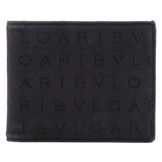 Bvlgari Logomania Wallet Canvas Black Men's Bifold Wallet
