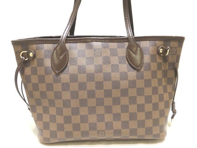 2 Louis Vuitton Damier Neverfull PM Tote Bag N51109 Ladies Shoulder Bag Ebène