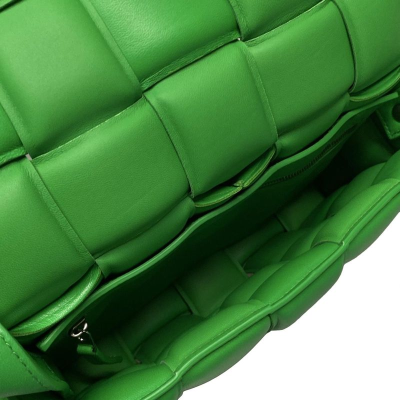 Bottega Veneta Shoulder Bag Padded Cassette Green Lambskin