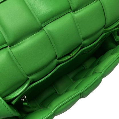 Bottega Veneta Shoulder Bag Padded Cassette Green Lambskin